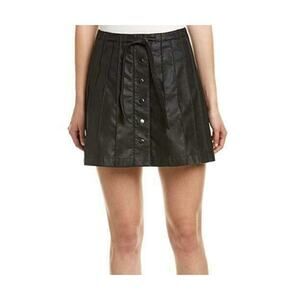 Free People Black Vegan Leather Mini Skirt